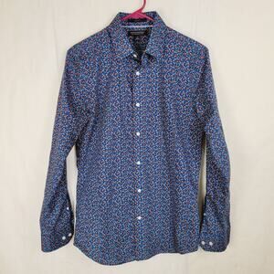 Banana Republic blue ditzy floral button up slim fit Size small long sleeved